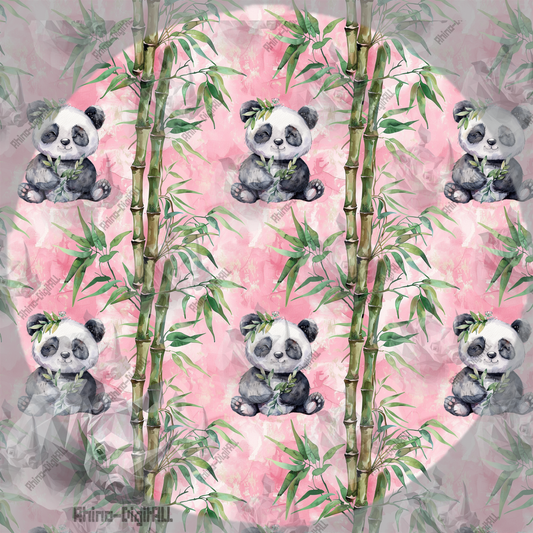 Bamboo Panda on Pink