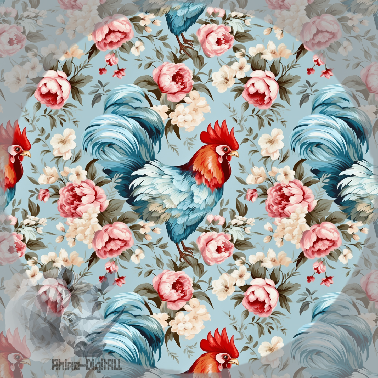 Vintage Floral Chicken